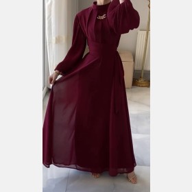 فستان ناعم بربطة خصر